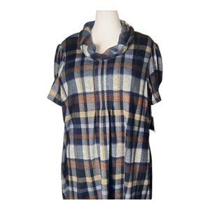Plaid Earthtone Vintage Preppy Dark Academia Dress Size 3X Classic Professor